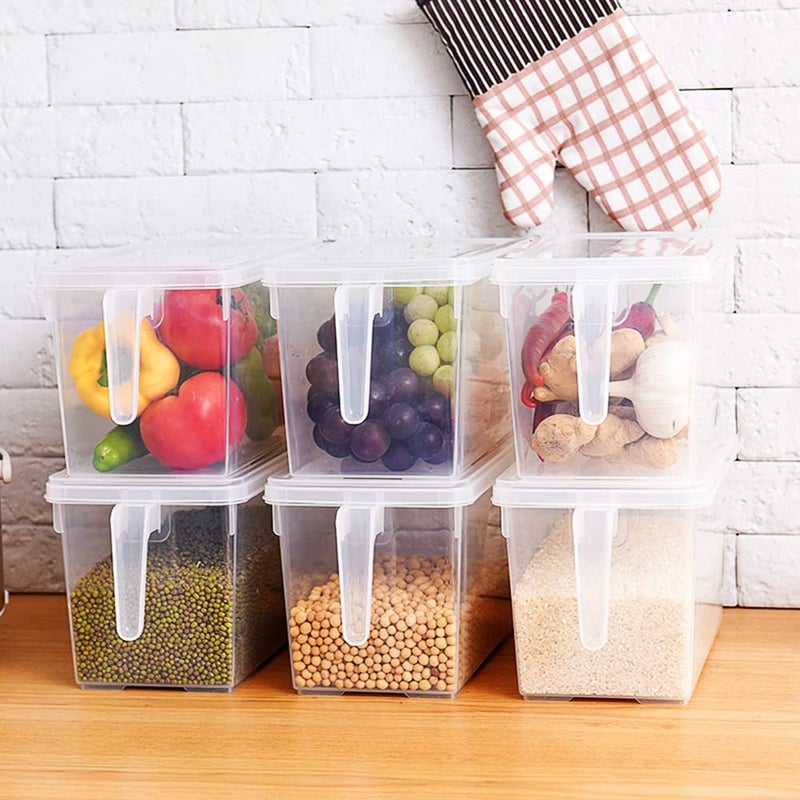 Sooyee Fridge Organizer,4 Pack Refrigerator Organizer Bins,Fridge Organizers and Storage Clear with Handle & Lid,Fruit Containers for Fridge,Fridge Storage To Keep Fresh for Food, Vegetables,5L - Image 4